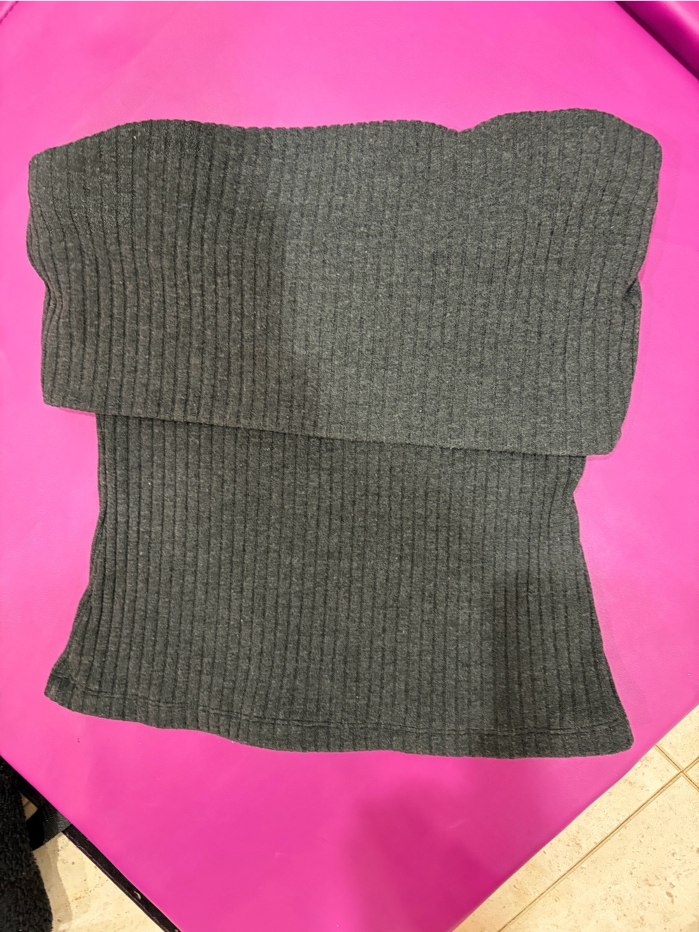 Project Social T Grey Strapless Ribbed Tube Top